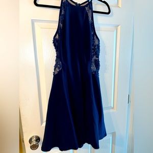 Navy Semi-Formal Nude Underlay Dress.